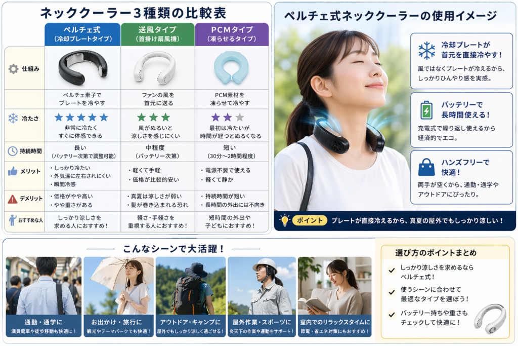 ネッククーラーは意味ない？→ペルチェ式なら『ちゃんと冷える』理由とおすすめ3選