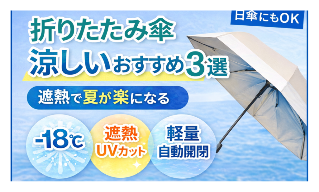 折りたたみ傘 涼しいおすすめ3選｜遮熱で夏がラクになる