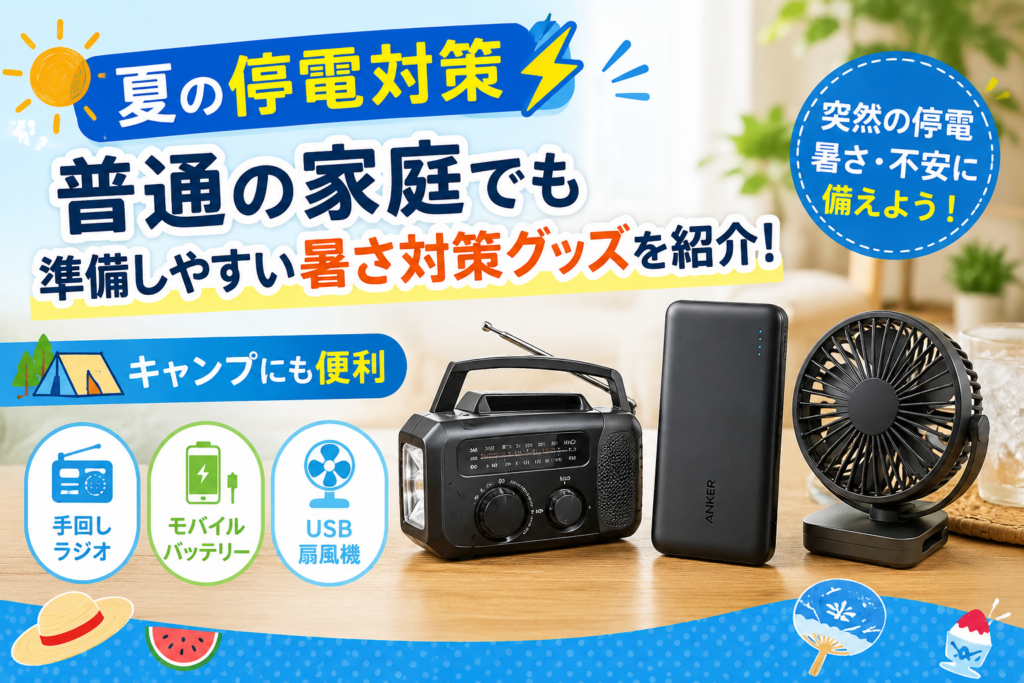 夏の停電対策｜普通の家庭でも準備しやすい暑さ対策グッズを紹介！キャンプにも便利