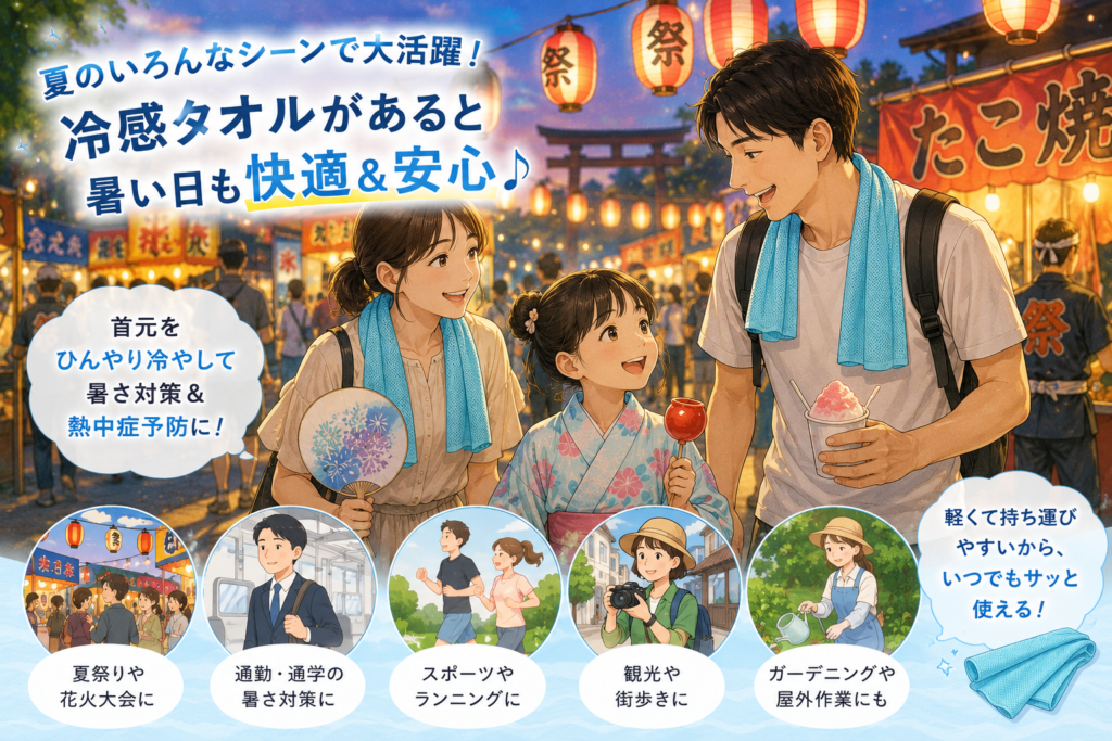 【2026】冷感タオルおすすめ5選|夏祭り・通勤・スポーツで使いやすい人気モデルを紹介