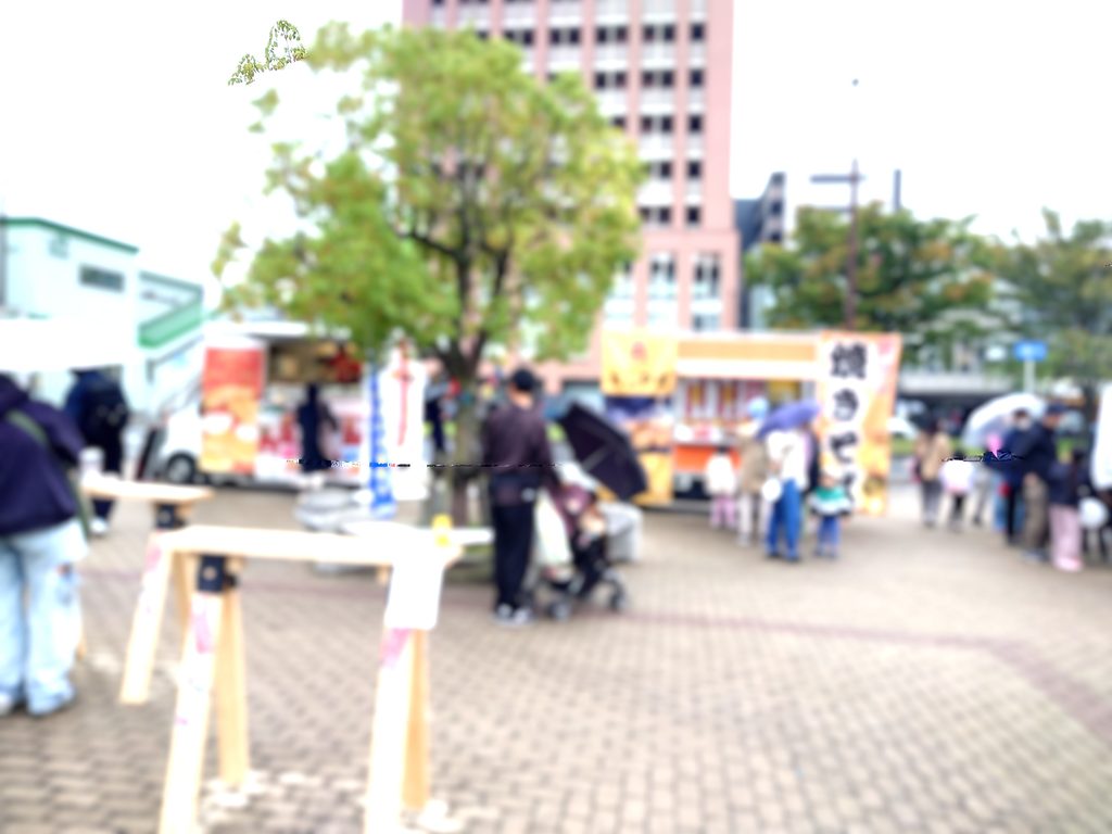 南流山駅前公園で開催された過去のイベントの様子。キッチンカーが並び、多くの来場者でにぎわっている