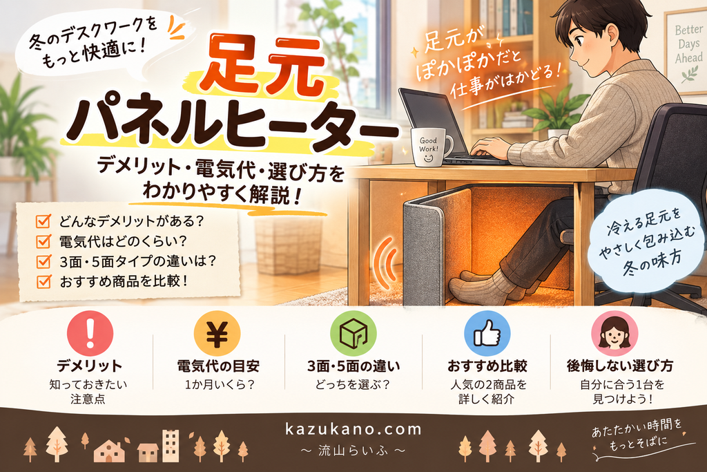 足元パネルヒーターのデメリットは？電気代や3面・5面の違いも解説