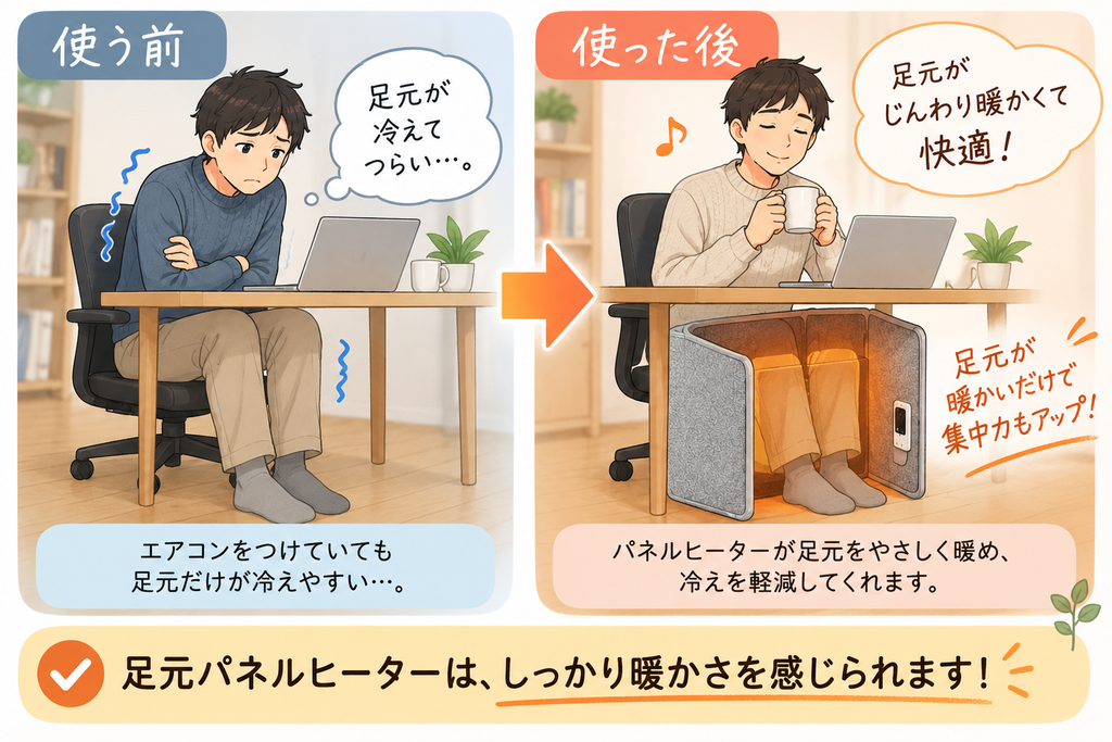 足元パネルヒーターのデメリットは？電気代や3面・5面の違いも解説