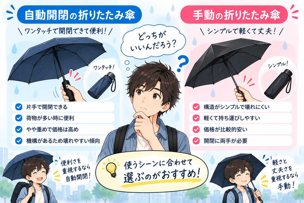 自動開閉の折りたたみ傘は壊れやすい？壊れる原因と壊れにくいおすすめを紹介