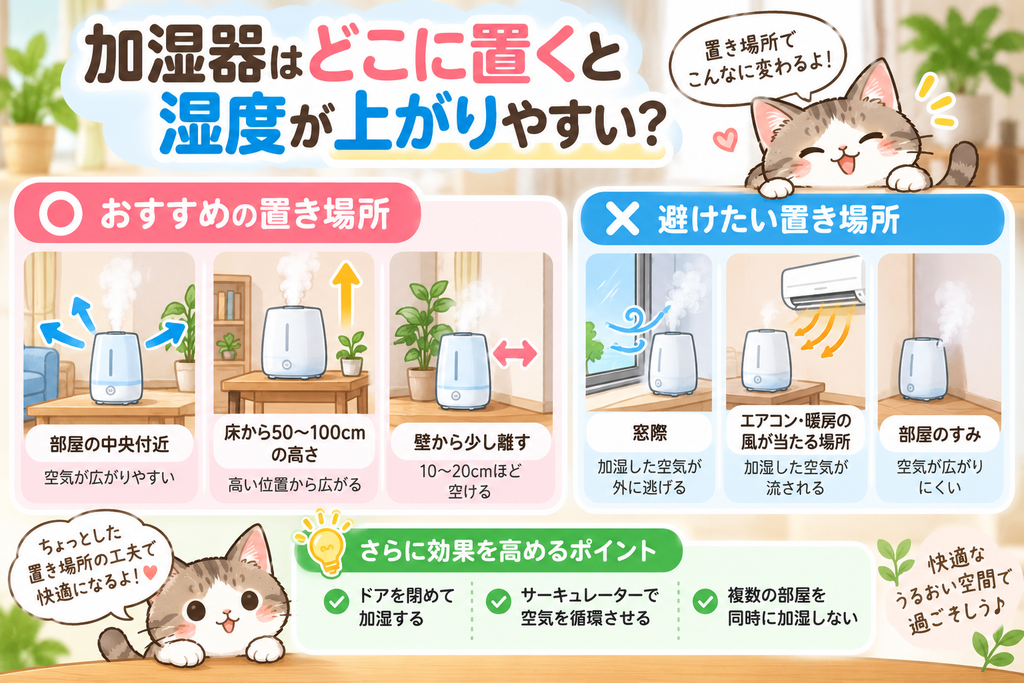 加湿器をつけても湿度が上がらないのはなぜ?原因と今すぐできる対策を解説