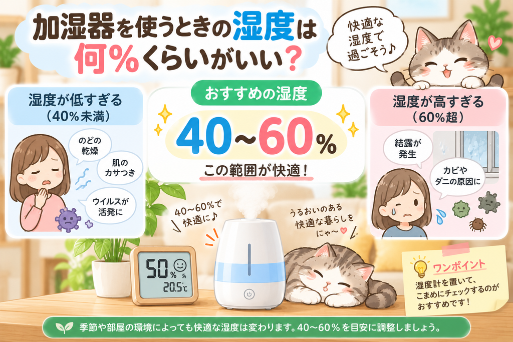 加湿器をつけても湿度が上がらないのはなぜ?原因と今すぐできる対策を解説
